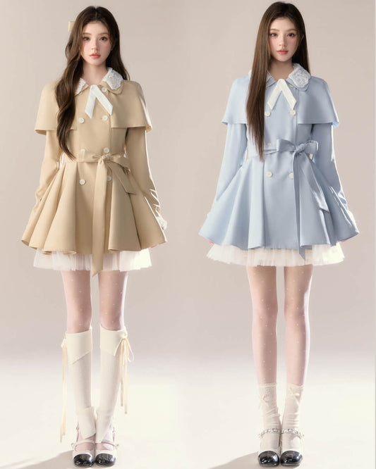 Romantic Cape Flare Dress Coat（全2色）