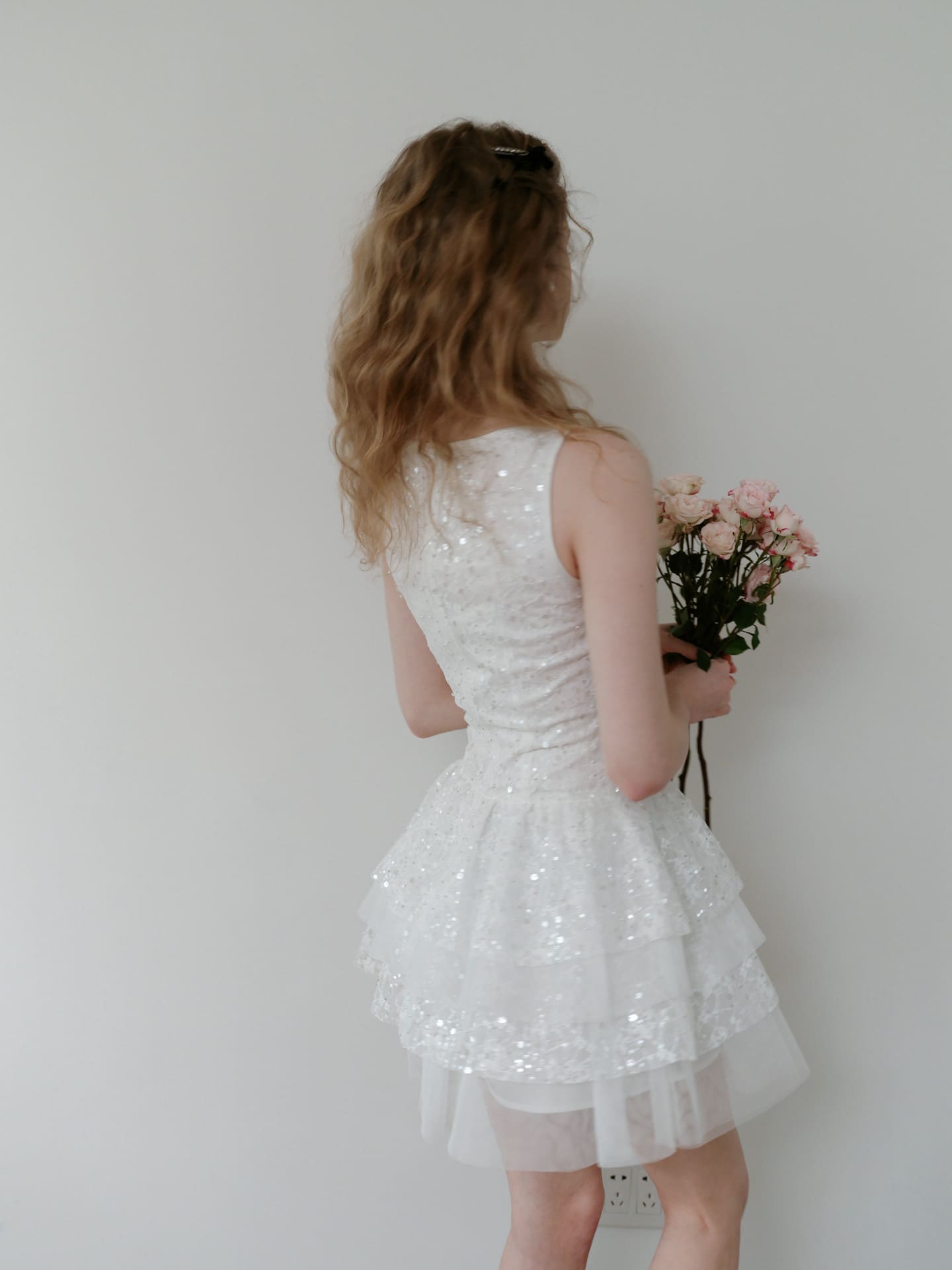 Elegant Sequin Tulle Tiered Mini Dress