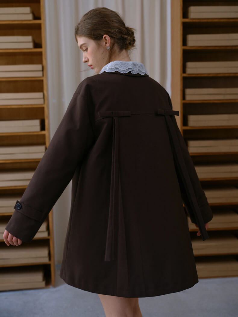 Ribbon Toggle Flare Coat