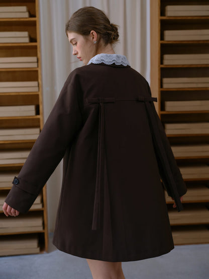 Ribbon Toggle Flare Coat