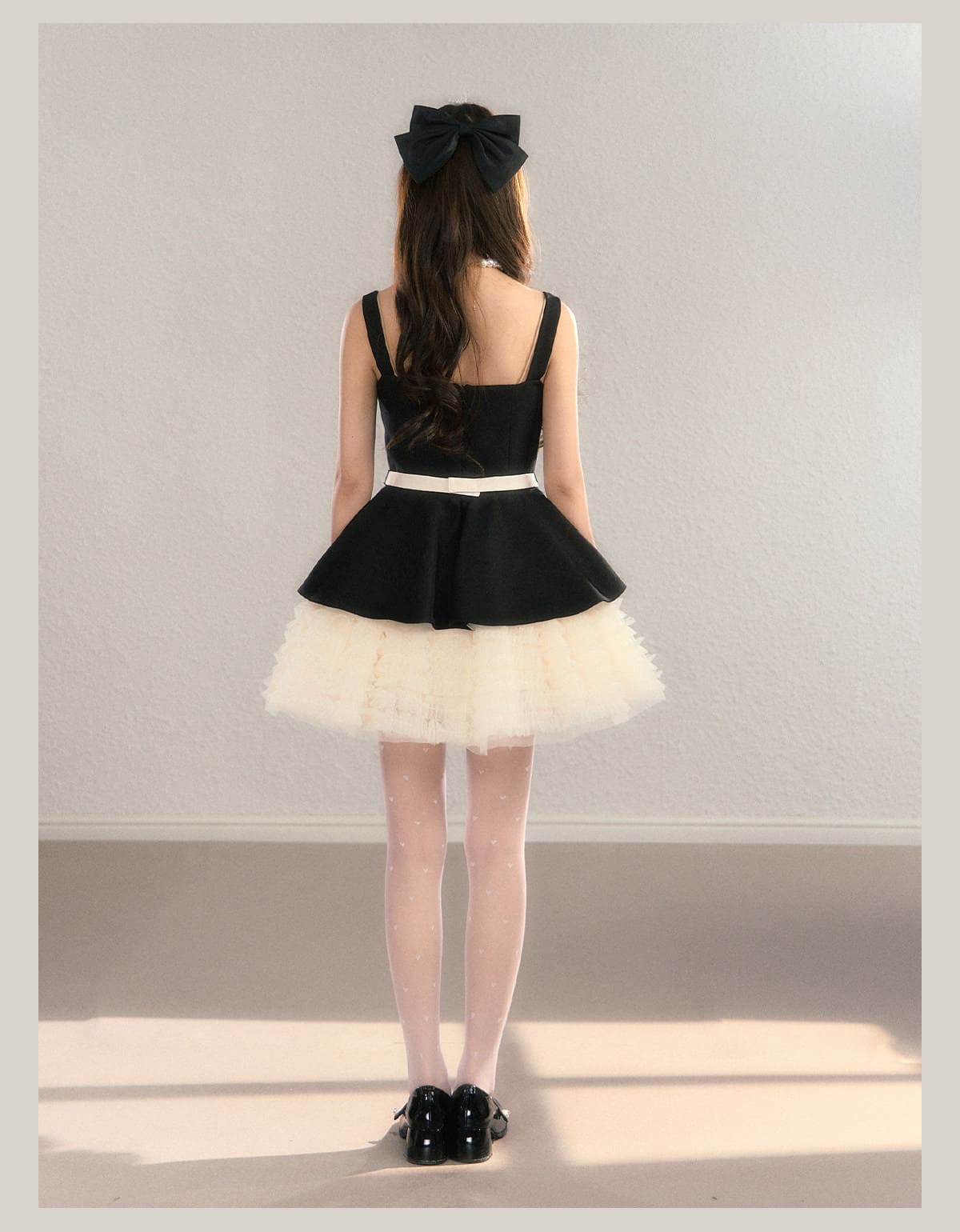 Refined Ribbon Peplum Flare Dress