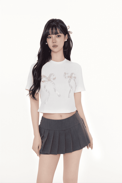 Sweet Double Ribbon T-shirt（全2色）