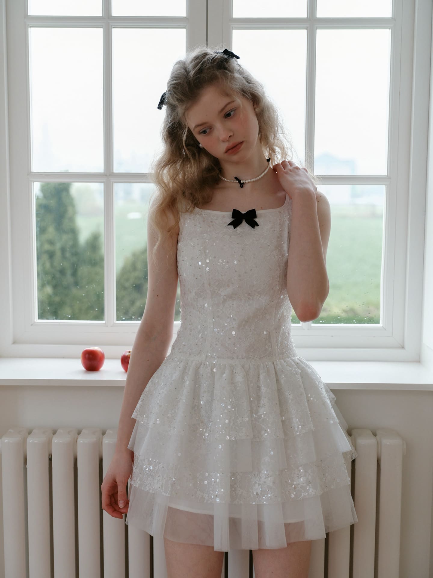 Elegant Sequin Tulle Tiered Mini Dress