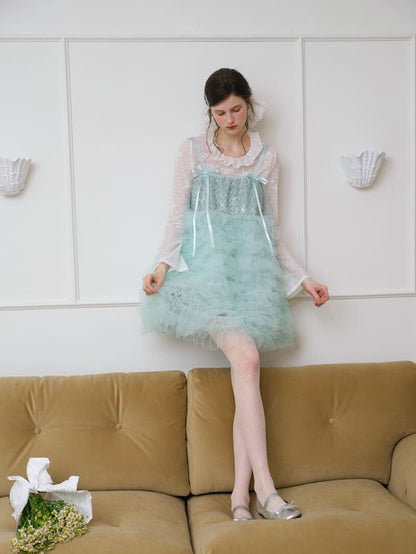 Elegant Sequin Tulle Camisole Dress