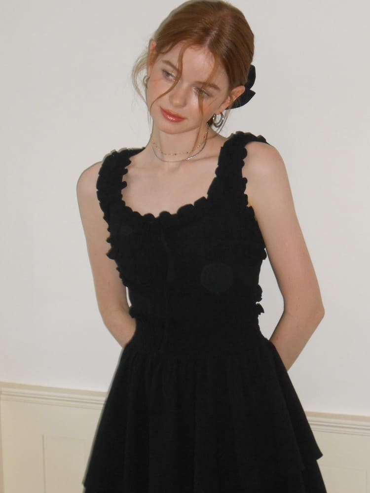 Frill Sleeveless Tiered Mini Dress