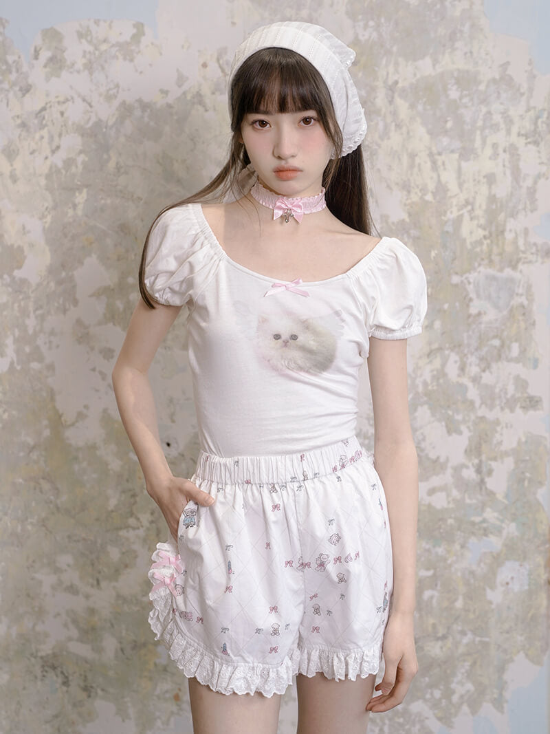 Baby Animal Heart Puff Tee（全2色）
