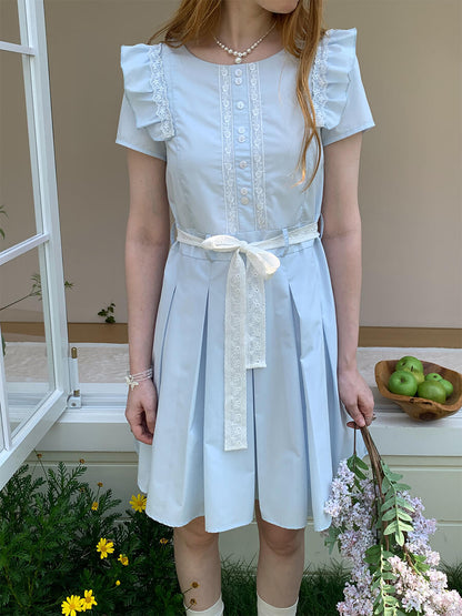 Angelic Puff Sleeve Lace Dress