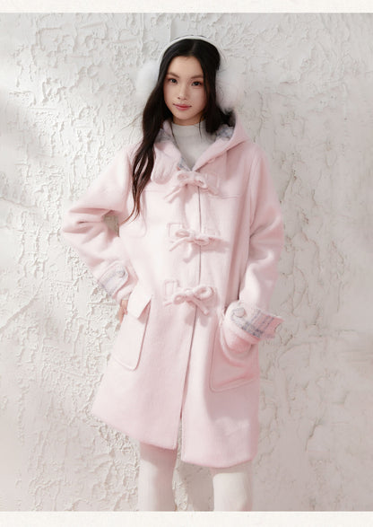 Cozy Plaid-Lined Duffle Coat