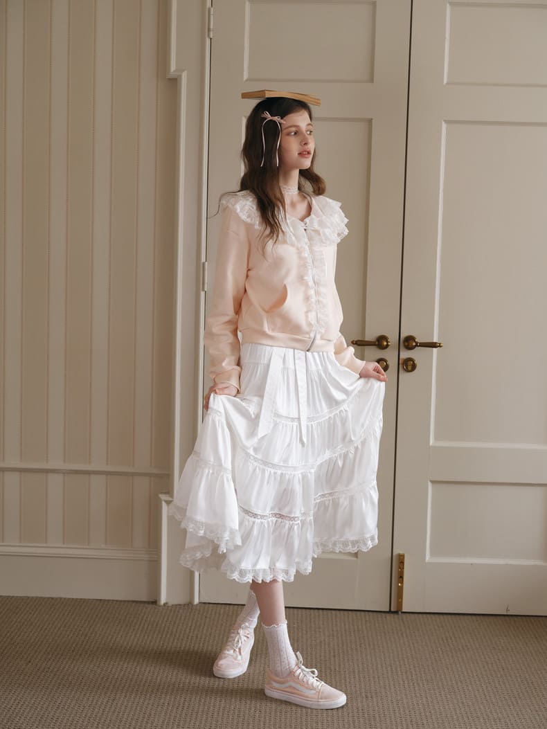 公式】Romantic Frill Collar Zip-Up Blouson - Fantage（ファンテージ