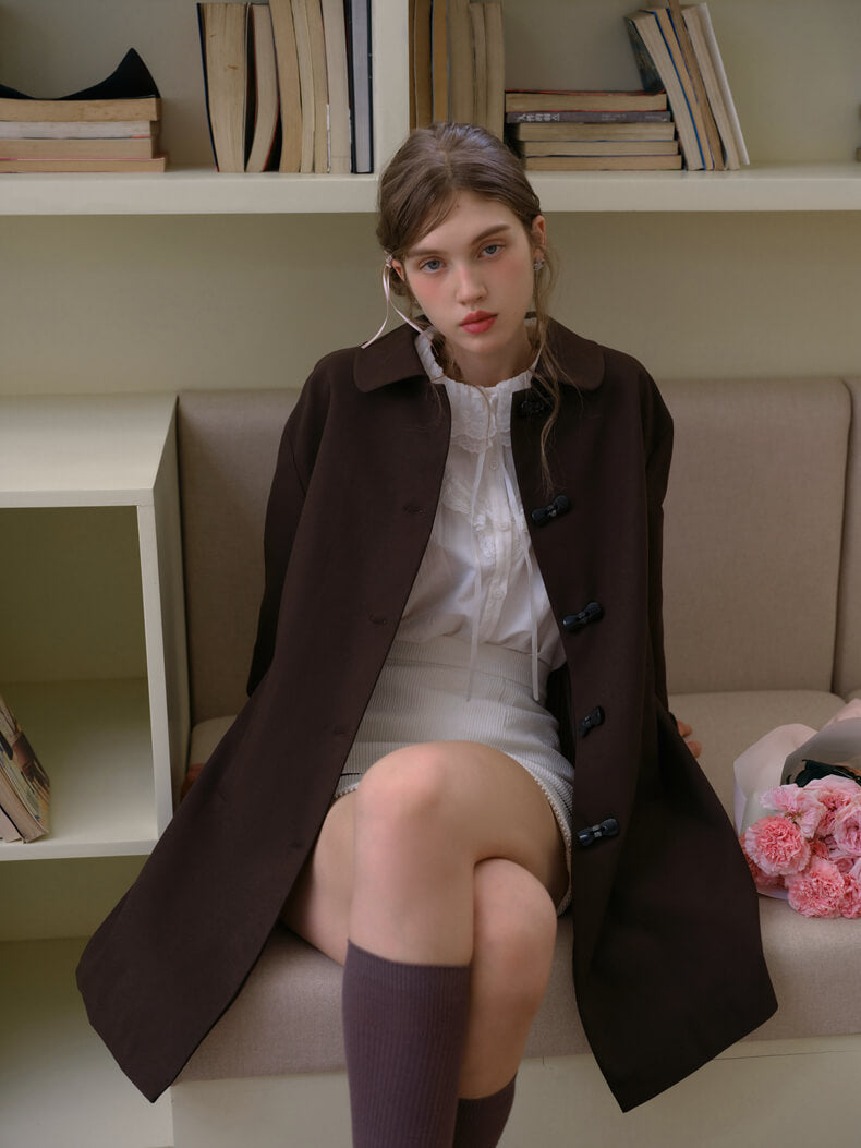 Ribbon Toggle Flare Coat