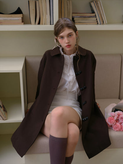 Ribbon Toggle Flare Coat