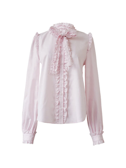 Elegant Frill Ribbon Blouse