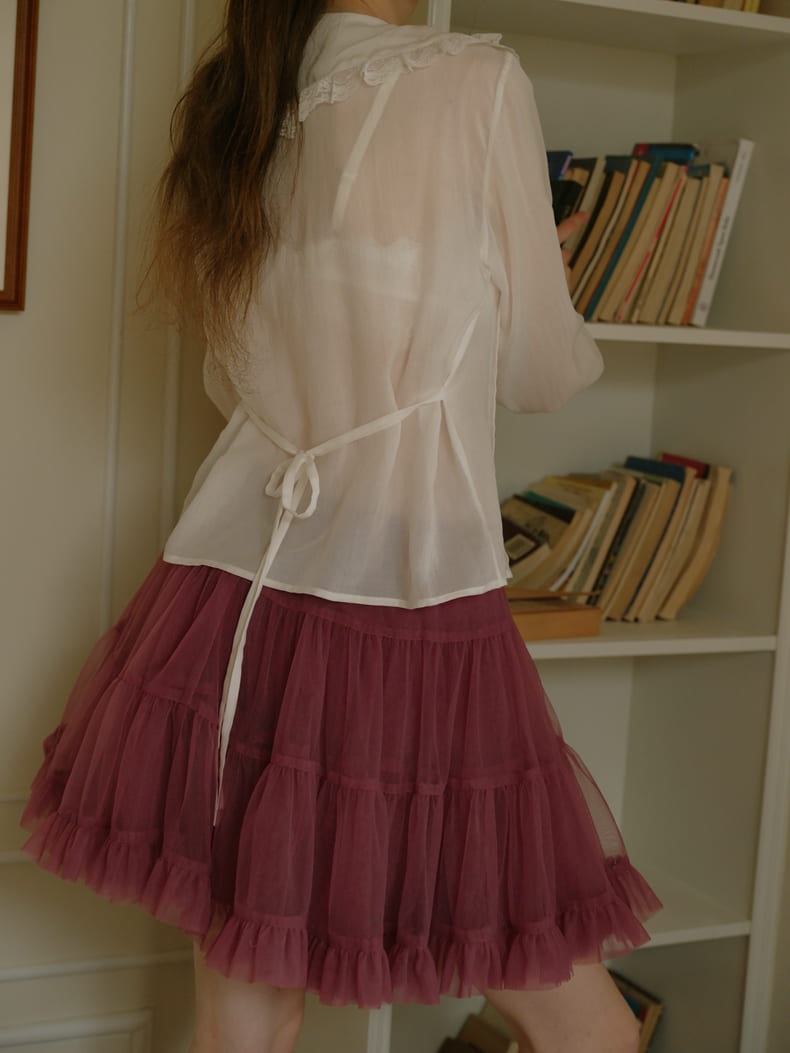 Deep Color Tiered Mini Skirt