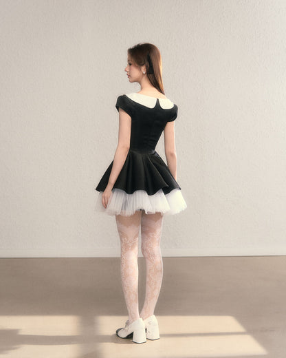 Twinkle Collar Tulle Dress（全2色）