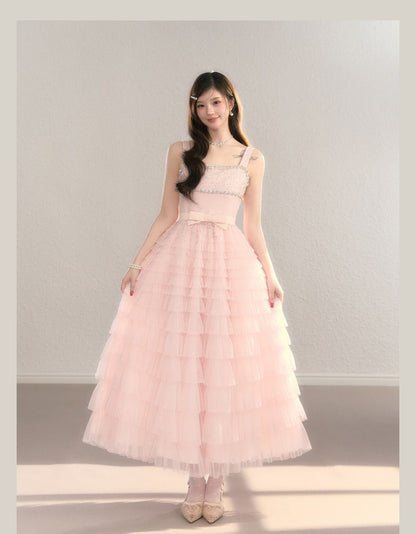 Crystal Lace Tiered Tulle Princess Dress
