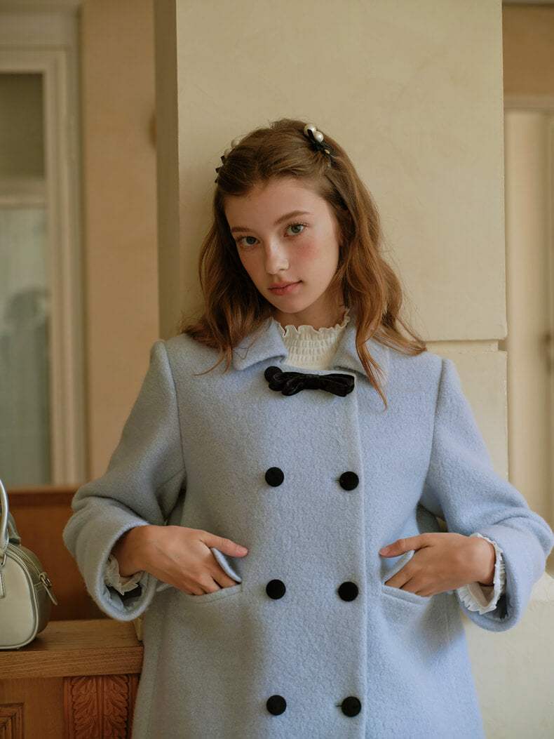 Crystal Mist Double-Breasted Coat