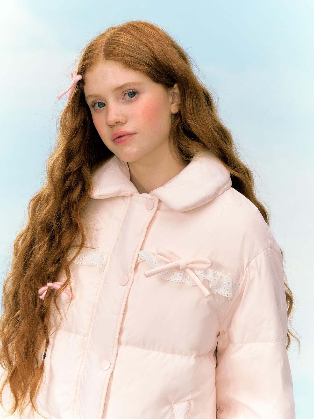 Sweet Petal Ribbon Down Jacket