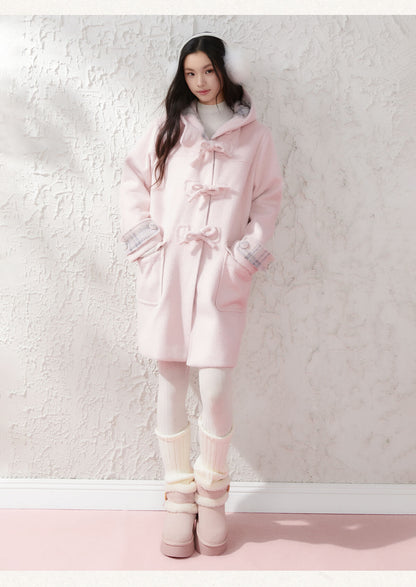 Cozy Plaid-Lined Duffle Coat