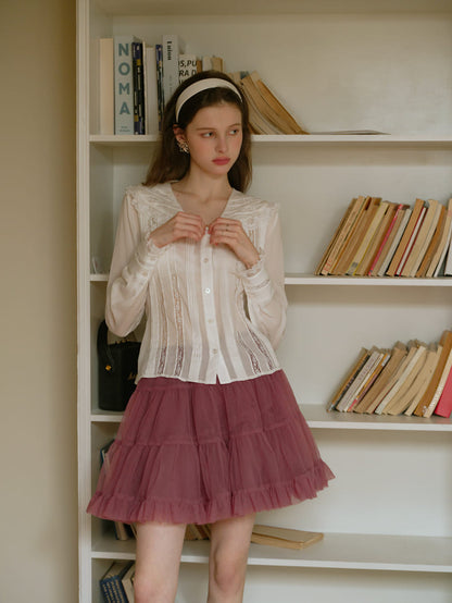 Deep Color Tiered Mini Skirt