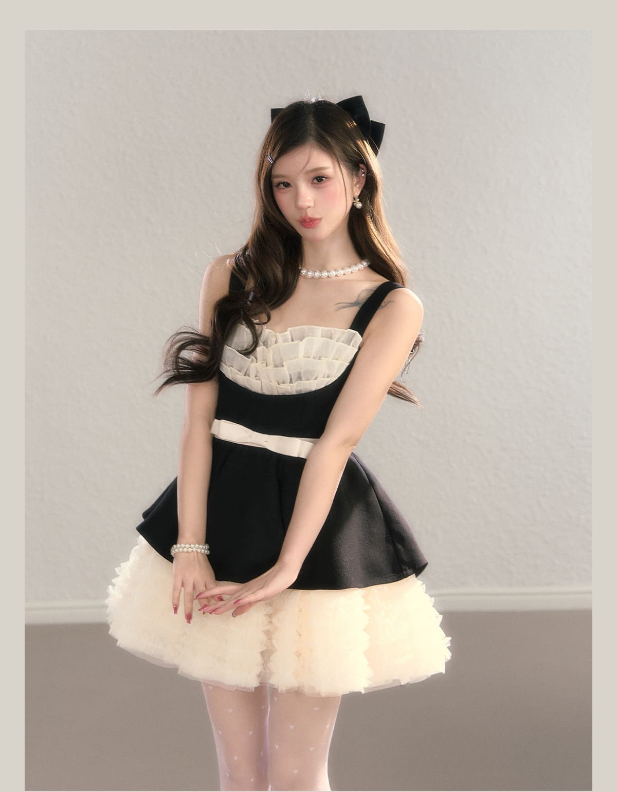 Refined Ribbon Peplum Flare Dress