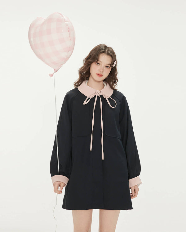Girly Bicolor Ribbon Jacket