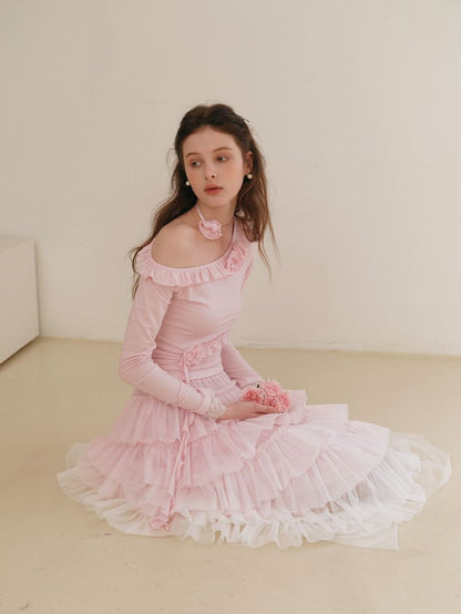 Dreamy Rose Gradient Maxi Skirt