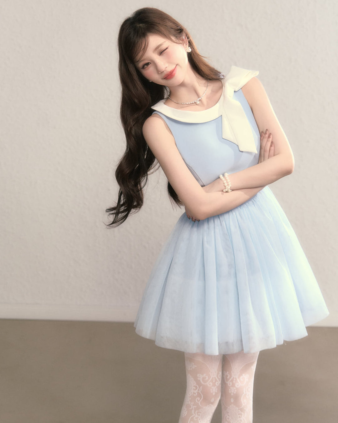 Pastel Charm Ribbon Dress（全2色）