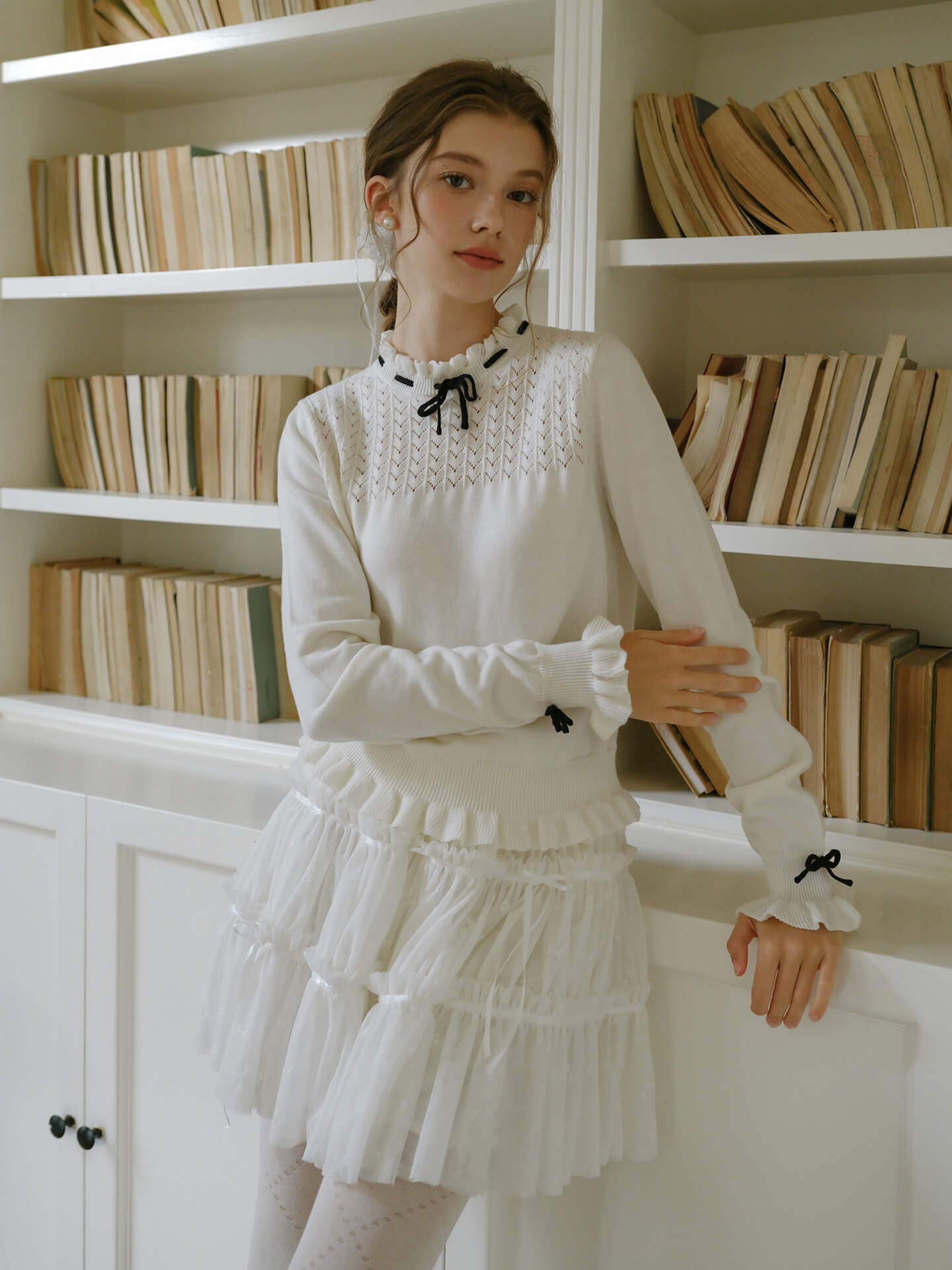 Dreamy Sheer Ribbon Mini Skirt