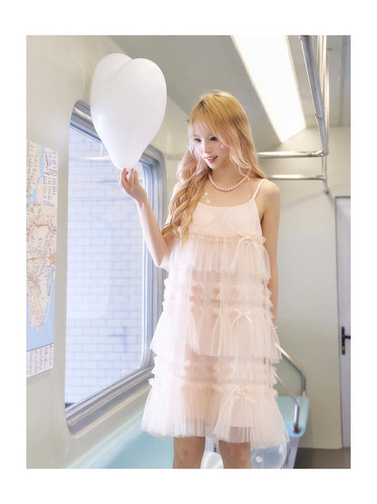 Princess Ribbon Tiered Tulle Dress