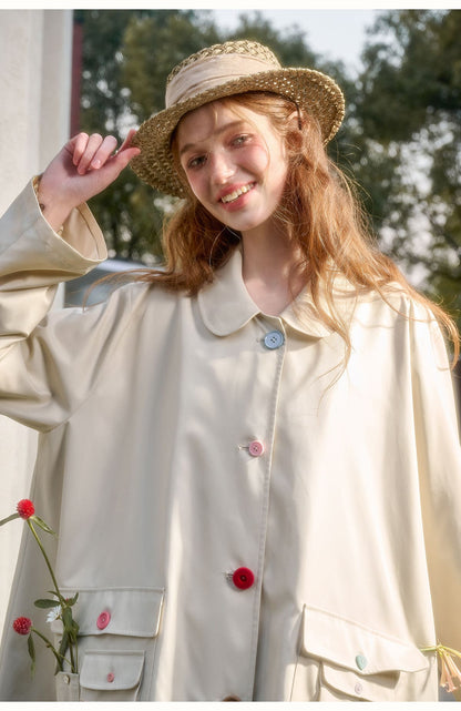 Pastel Button Patch Pocket Jacket