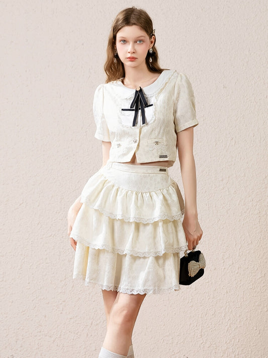 Ribbon Collar Lace Frill Setup