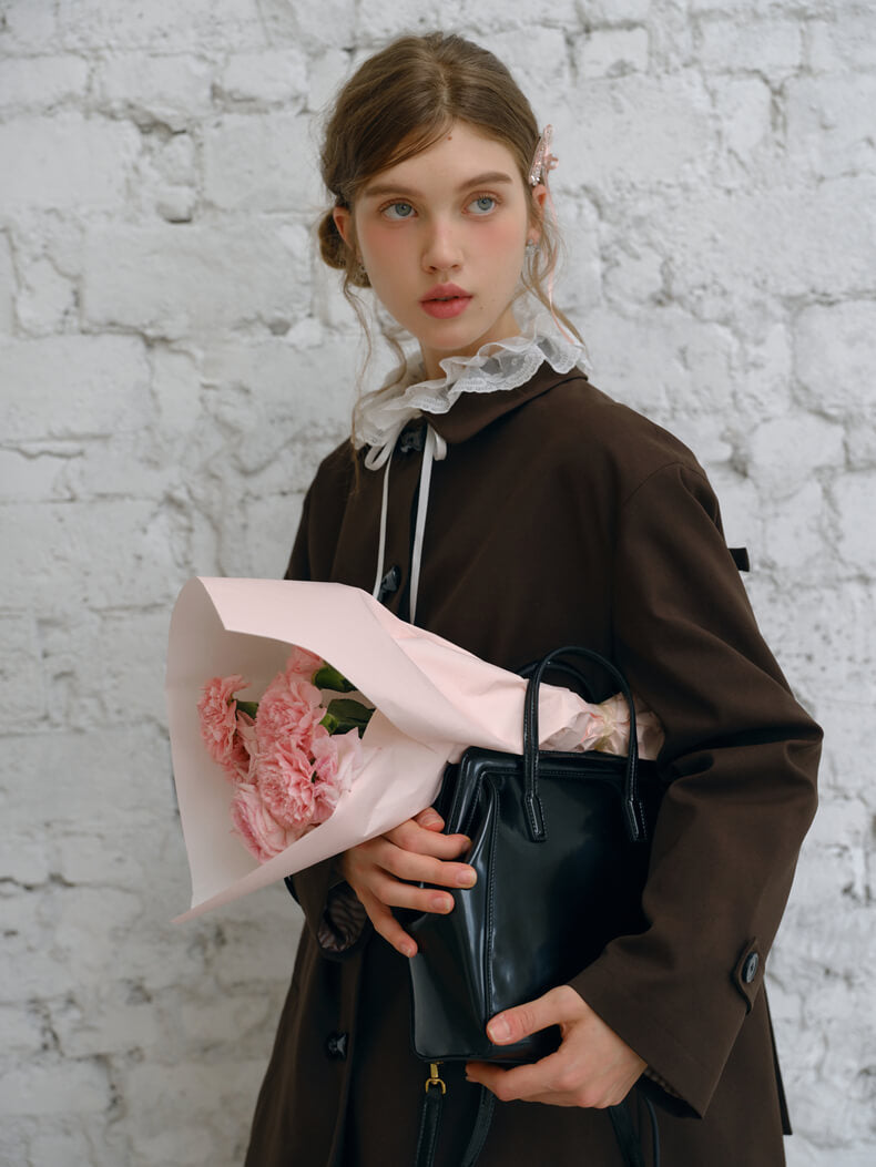 Ribbon Toggle Flare Coat