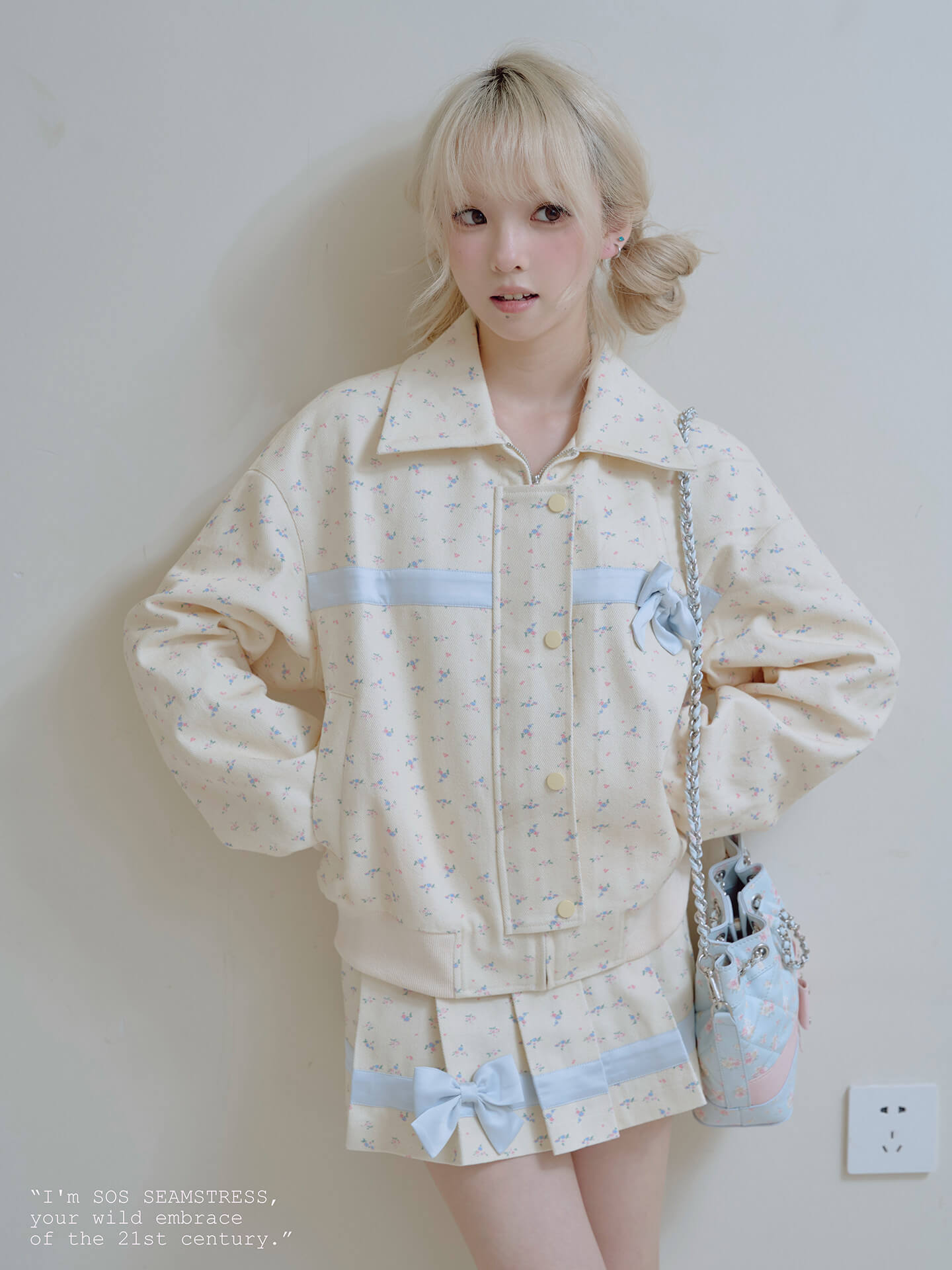 Powder Floral Classic Jacket / Skirt