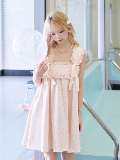 Grace Floral Ribbon Shoulder Dress