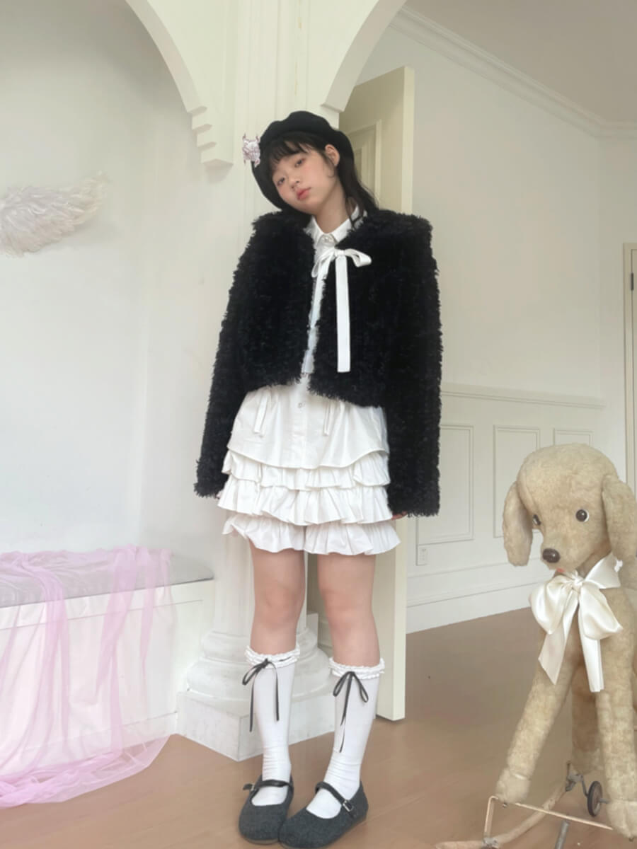 Sugar Fluff Ribbon Collar Jacket（全2色）