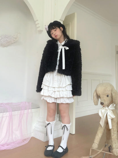 Sugar Fluff Ribbon Collar Jacket（全2色）