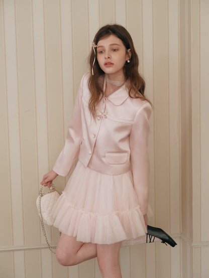 Elegance Pink Cropped Jacket / Camisole Dress