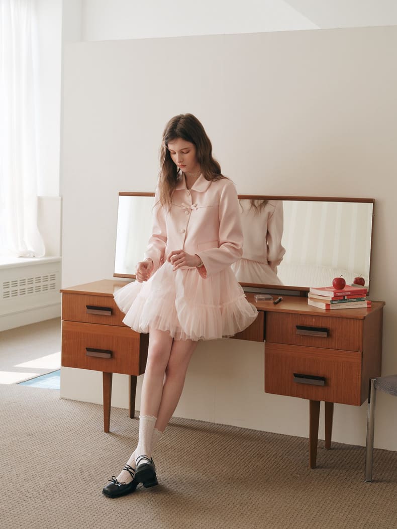 Elegance Pink Cropped Jacket / Camisole Dress