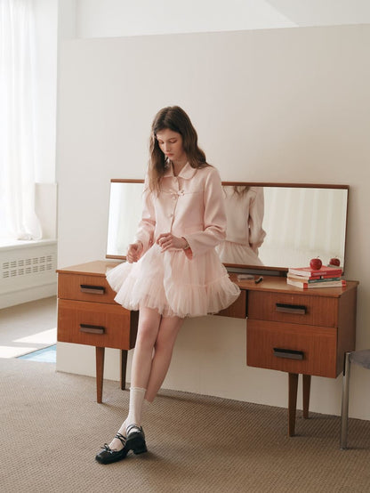 Elegance Pink Cropped Jacket / Camisole Dress