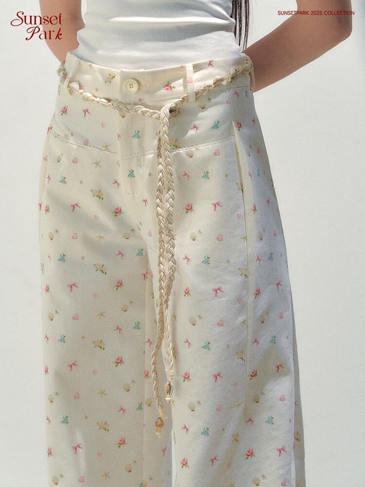 Rosy Lace Flower Coast Pants