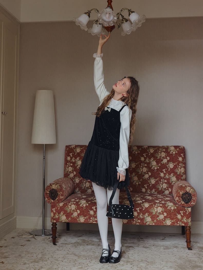 Twinkle Night Velvet Layered Dress