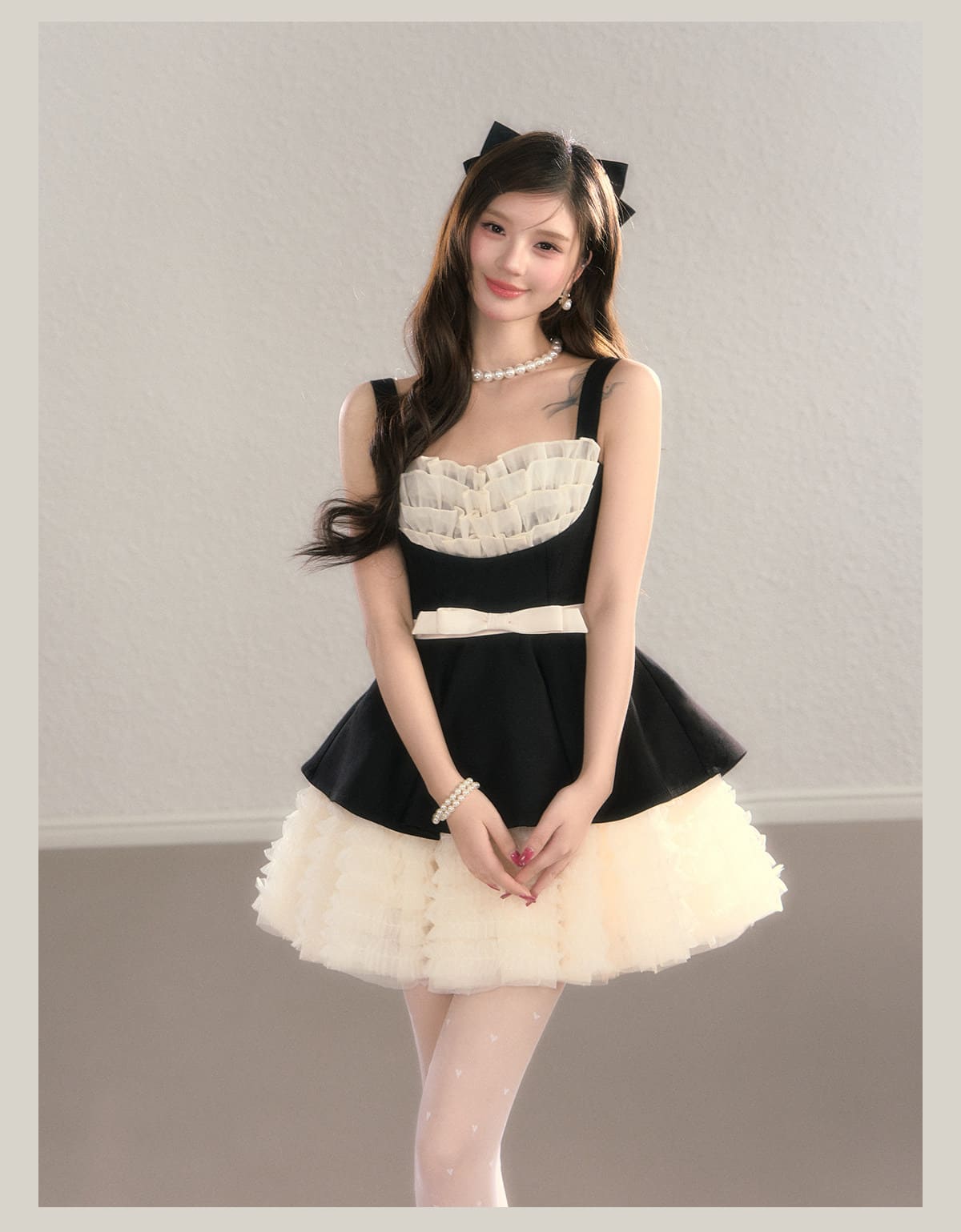 Refined Ribbon Peplum Flare Dress