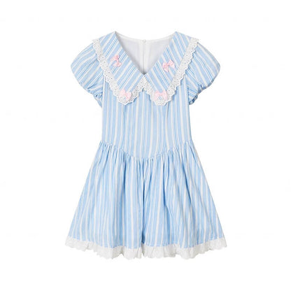 Candy Ribbon Frill Stripe Dress