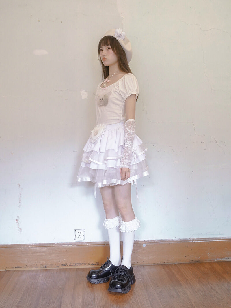 Baby Animal Heart Puff Tee（全2色）