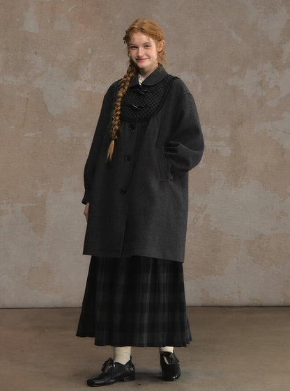 Timeless Gingham Panel A-line Coat