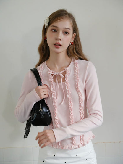 Romantic Sheer Back Ribbon Top