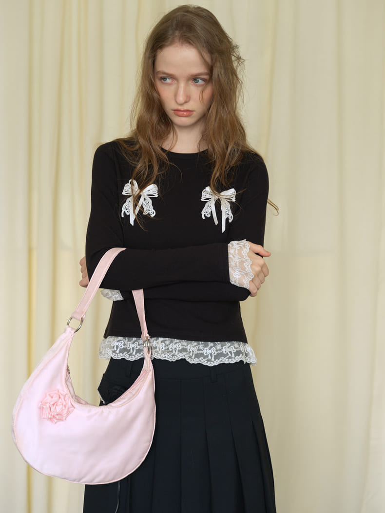 Double Ribbon Lace Accent Top