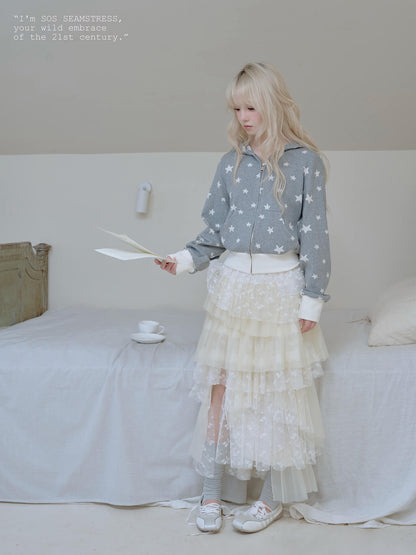 Celestial Lace Tiered Skirt