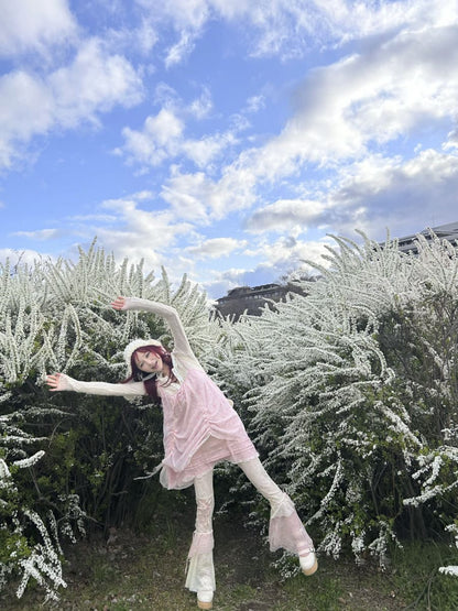 Dreamy Lace Ribbon Flare Pants（全2色）