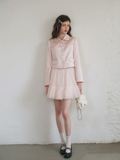 Elegance Pink Cropped Jacket / Camisole Dress